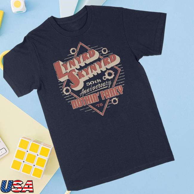 Lynyrd Skynyrd Merch Shop Store Official Diamond Shooter Navy Tee Shirt - Good Tee Store