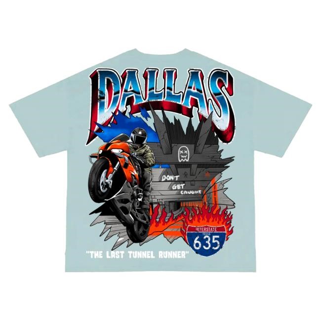 Official Ghostracing Merch Dallas V2 New Shirt Light Blue - Good Tee Store
