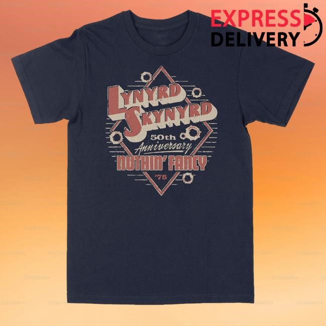Lynyrd Skynyrd Merch Shop Store Official Diamond Shooter Navy Tee Shirt - Good Tee Store