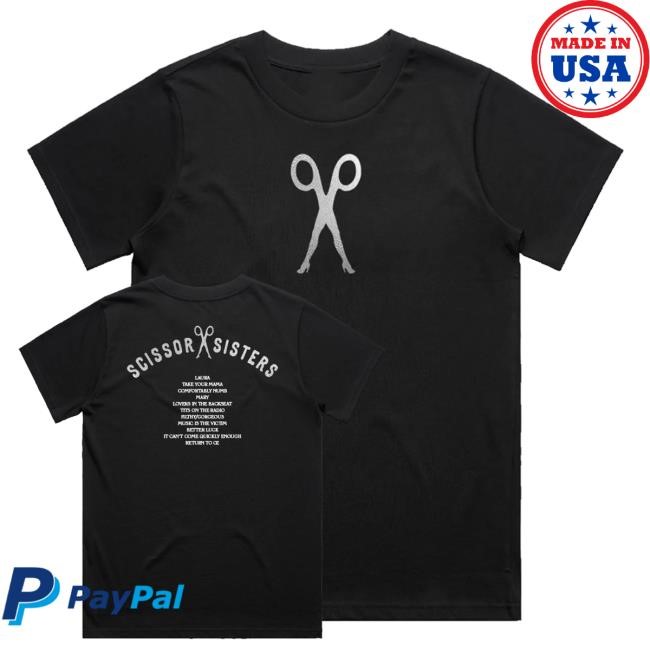 Official Scissor Sisters Merch Shop Store Silver Foil Black Tracklist Shirt - Good Tee Store