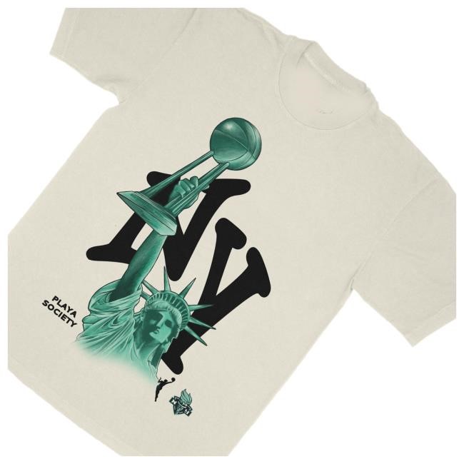 Official Playa Society Merch Shop Store Playa Society New York Statue Of Liberty Championship Long Sleeve Shirt - Good Tee Store