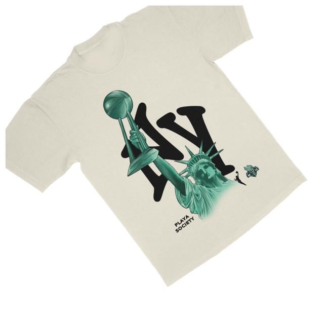Official Playa Society Merch Shop Store Playa Society New York Statue Of Liberty Championship Long Sleeve Shirt - Good Tee Store