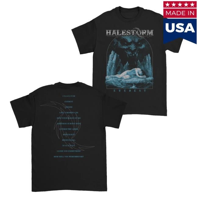 Official Halestorm Merch Everest Tracklist Hooded Sweatshirt - Good Tee Store