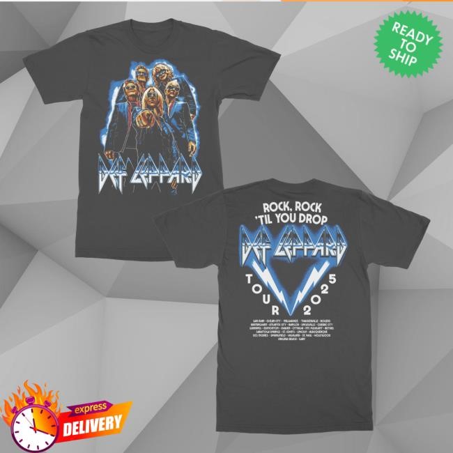 Def Leppard Official Store Rock  Rock Summer Tour 2025 Zip Up Hooded Sweatshirt - Good Tee Store