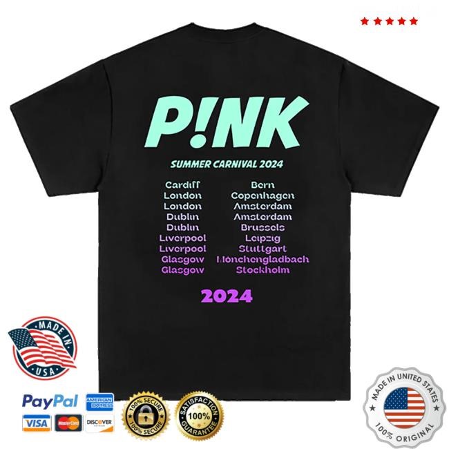 Official P!Nk Official Store Black Burst Tour T-Shirt - Good Tee Store