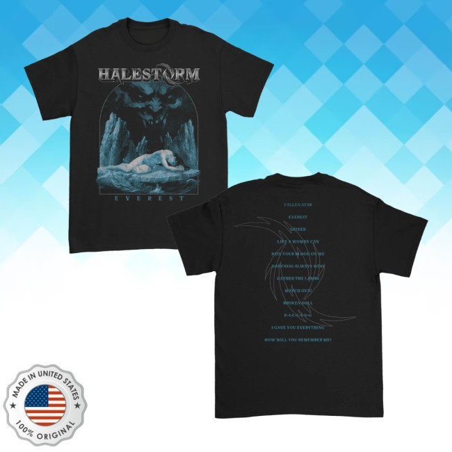 Halestorm Merch Store Everest Tracklist Tee Shirt - Good Tee Store