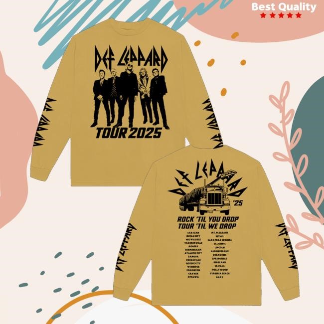 Def Leppard Merch Summer Tour 2025 T-Shirt  Hoodie  Tank Top  Sweater And Long Sleeve T-Shirt - Good Tee Store