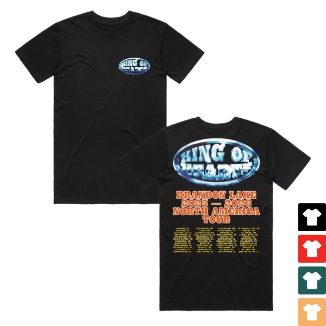 King Of Hearts Brandon Lake 2025 2026 North America Tour Zip Up Hooded Sweatshirt Brandon Lake Official Merch Store Koh Chrome Tour - Good Tee Store