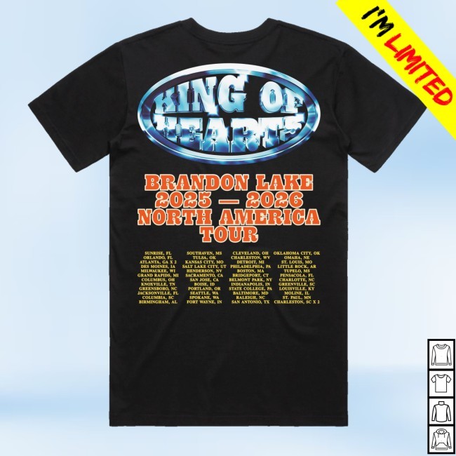 King Of Hearts Brandon Lake 2025 2026 North America Tour Zip Up Hooded Sweatshirt Brandon Lake Official Merch Store Koh Chrome Tour - Good Tee Store