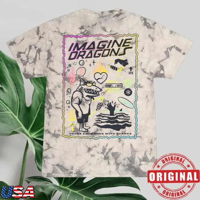 Official Imagine Dragons Music Merch Shop Store Sharks Tye Dye New Shirt - Good Tee Store