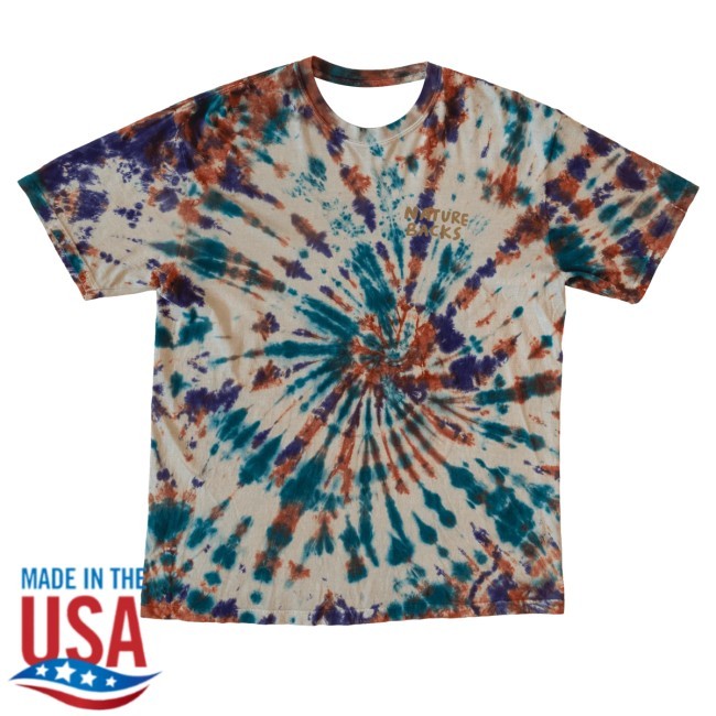 Official Nature Backs Merch Flower Moon Spiral Tie Dye Zip Hoodie - Good Tee Store