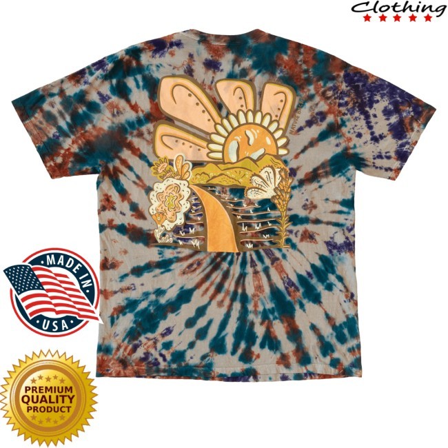 Official Nature Backs Merch Flower Moon Spiral Tie Dye Zip Hoodie - Good Tee Store